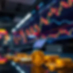 Conceptual illustration of cryptocurrency trading