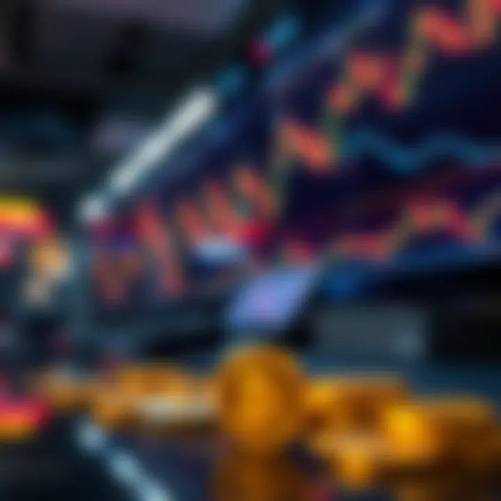 Conceptual illustration of cryptocurrency trading