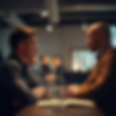 A strategic meeting between startup founders and investors